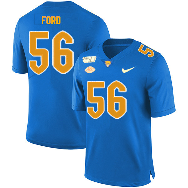 2019 Men #56 Brandon Ford Pitt Panthers College Football Jerseys Sale-Royal